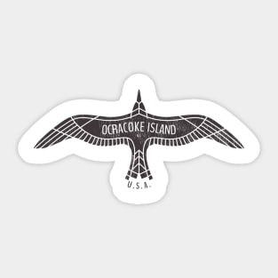 Ocracoke Island, NC Summertime Vacationing Bird Flight Sticker